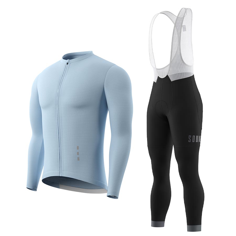 Long Sleeve Jersey CL1201+ Bib Leggings BL2601 + Accessories - Souke Sports Cycling Set-Souke Sports (6680141332593)