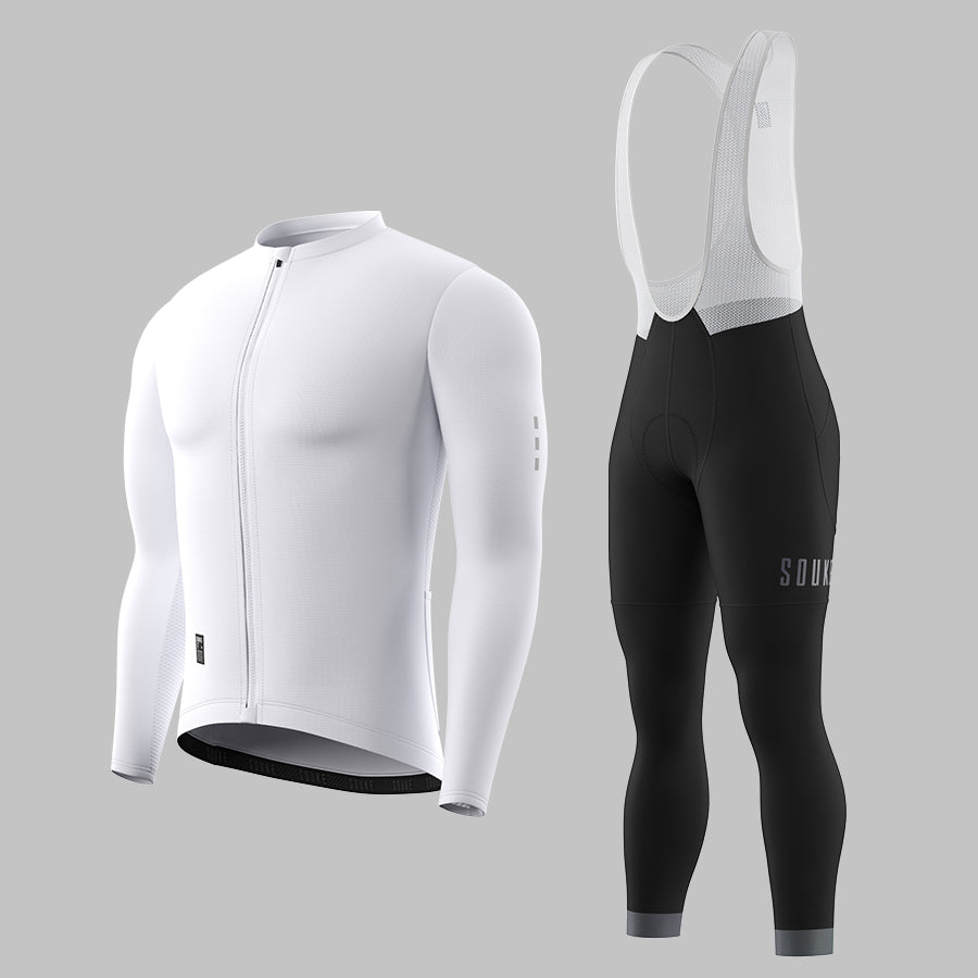 Long Sleeve Jersey CL1205+ Bib Leggings BL2601 + Accessories - Souke Sports Cycling Set-Souke Sports (6680188911729)