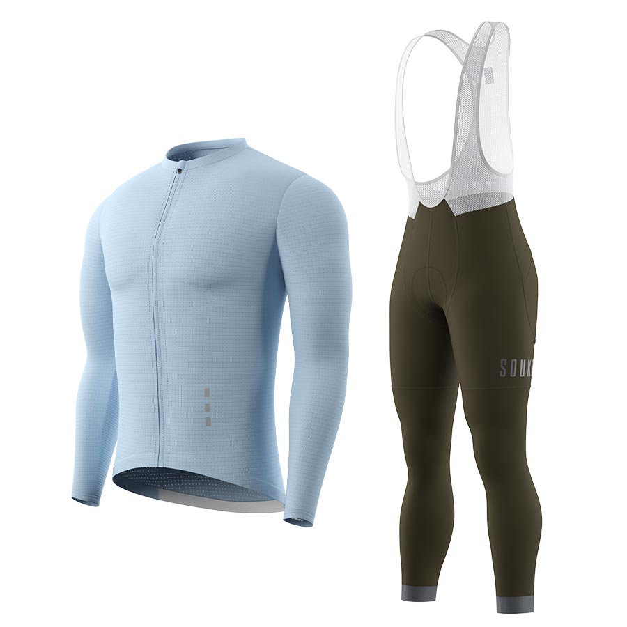 Long Sleeve Jersey CL1201+ Bib Leggings BL2601 + Accessories - Souke Sports Cycling Set-Souke Sports (6680141332593)