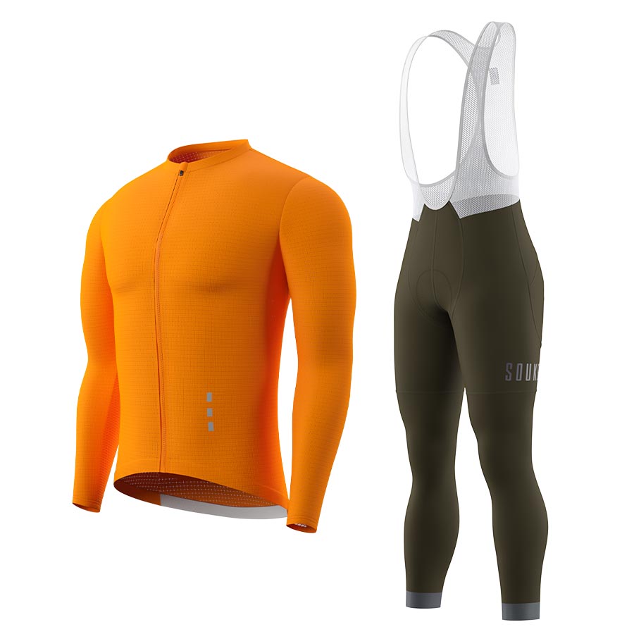 Long Sleeve Jersey CL1201+ Bib Leggings BL2601 + Accessories - Souke Sports Cycling Set-Souke Sports (6680141332593)
