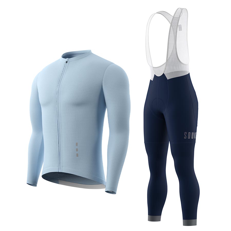 Long Sleeve Jersey CL1201+ Bib Leggings BL2601 + Accessories - Souke Sports Cycling Set-Souke Sports (6680141332593)