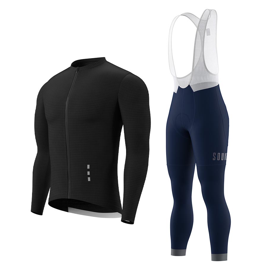 Long Sleeve Jersey CL1201+ Bib Leggings BL2601 + Accessories - Souke Sports Cycling Set-Souke Sports (6680141332593)