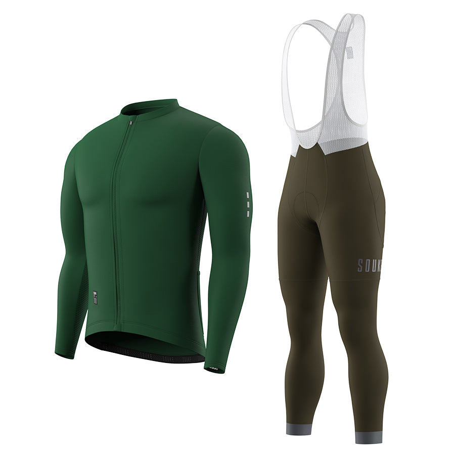 Long Sleeve Jersey CL1205+ Bib Leggings BL2601 + Accessories - Souke Sports Cycling Set-Souke Sports (6680188911729)