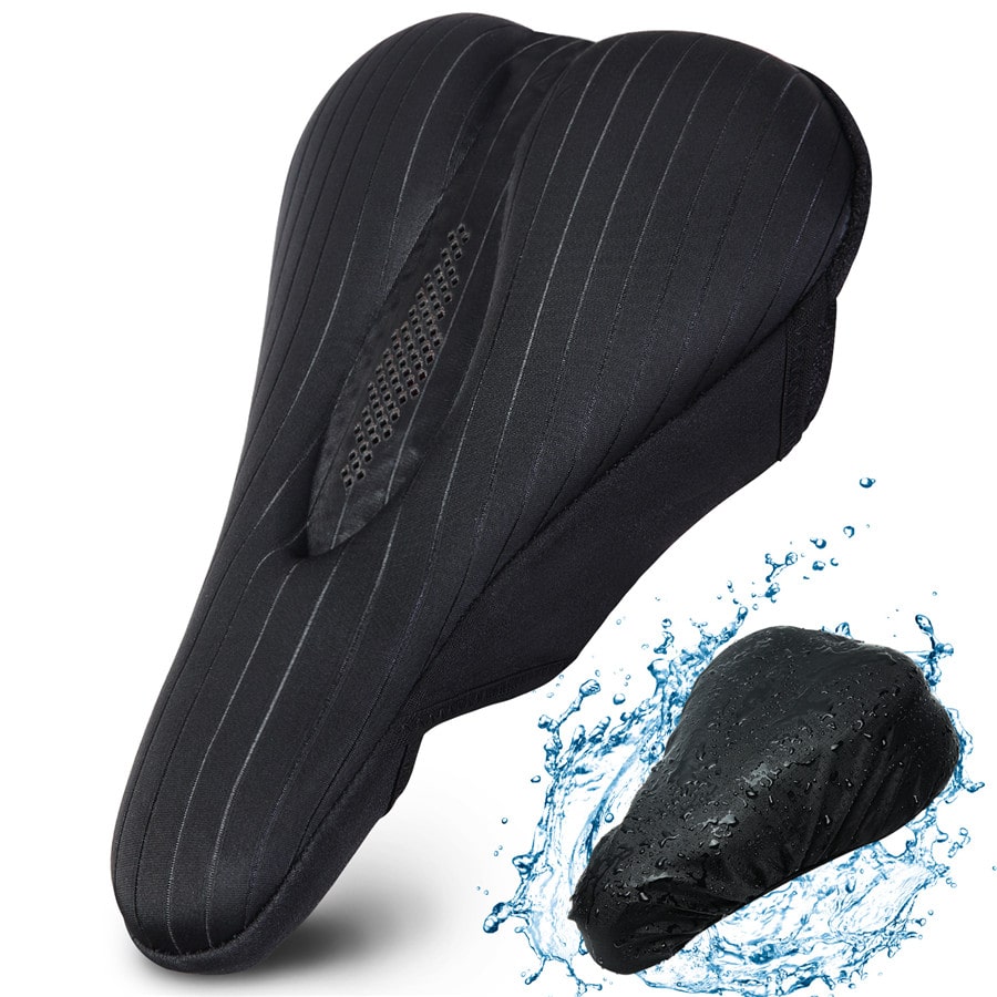 souke sports, souke, bike accessories, bicycle saddle, cycling accessories, waterproof bicycle saddle, breathable bicycle saddle, souke CA2201, Black bicycle saddle, comfortable riding accessories, (4577101611121)