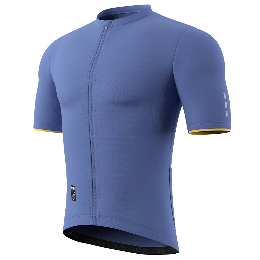 Souke Men's  Pro Team Race Fit Solid Cycling Jersey-CS1105-Blue (6566586744945)