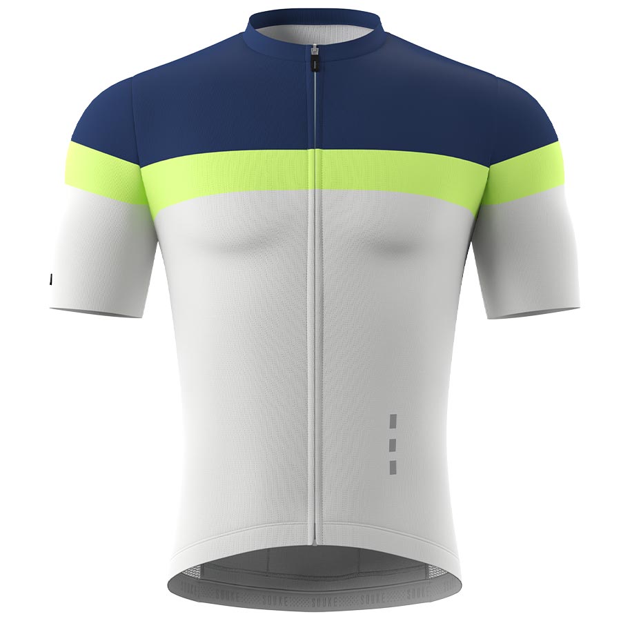 Souke Men's  Pro Team Race Fit Cycling Jersey-CS1106-Dark Blue-Grey (6563705061489)