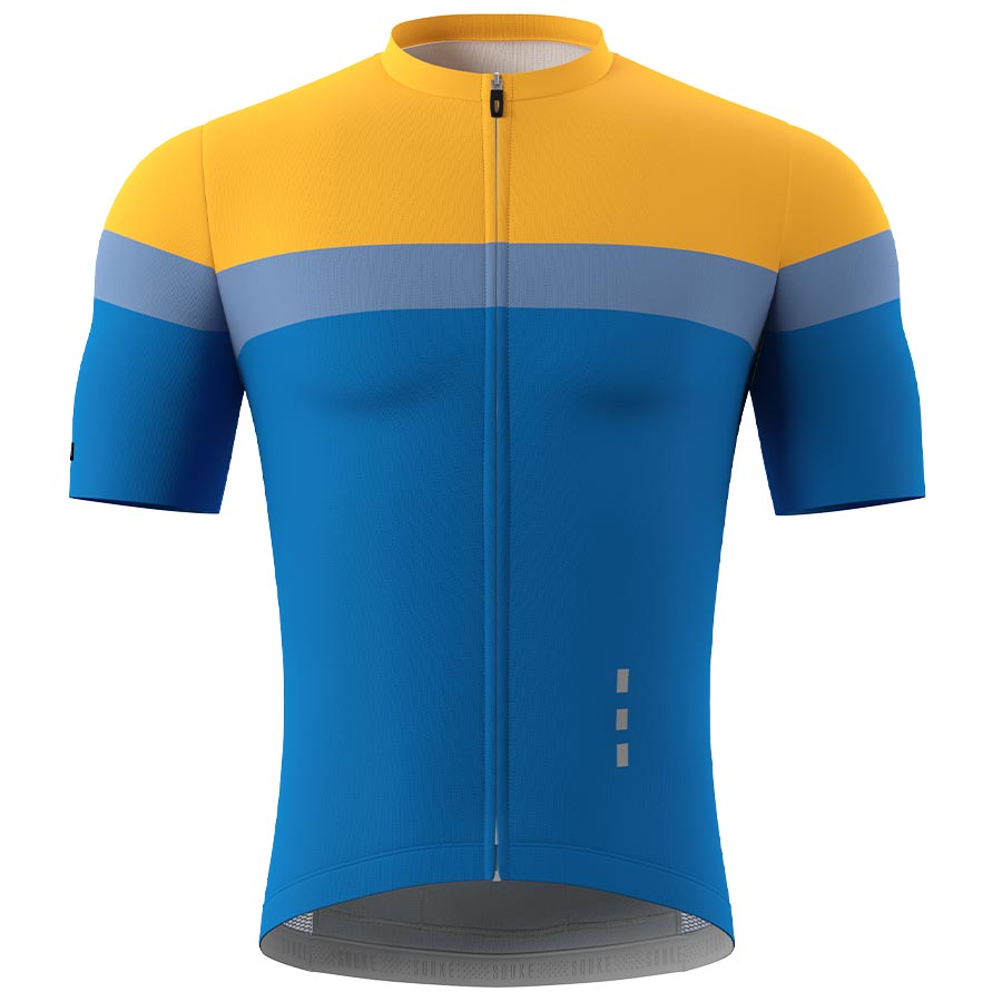 Souke Men's  Pro Team Race Fit Cycling Jersey-CS1106-Yellow-Blue (6563706044529)