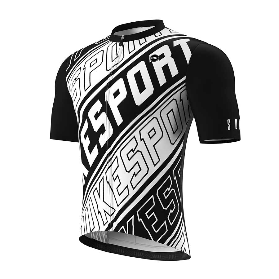 Souke 2022 New Men's Pro Team Race Fit Cycling Jersey CS1108-Black&White (6678079373425)