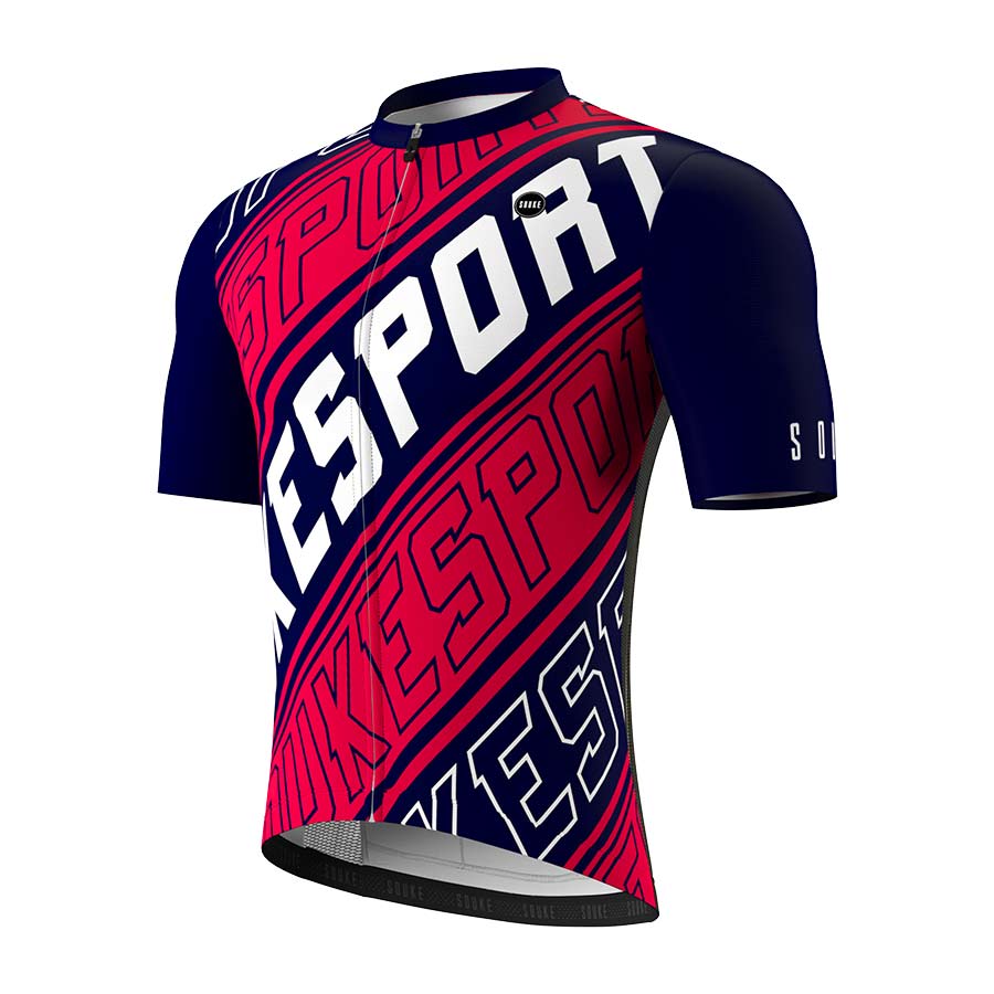Souke 2022 New Men's Pro Team Race Fit Cycling Jersey CS1108-Red&Blue (6678020063345)