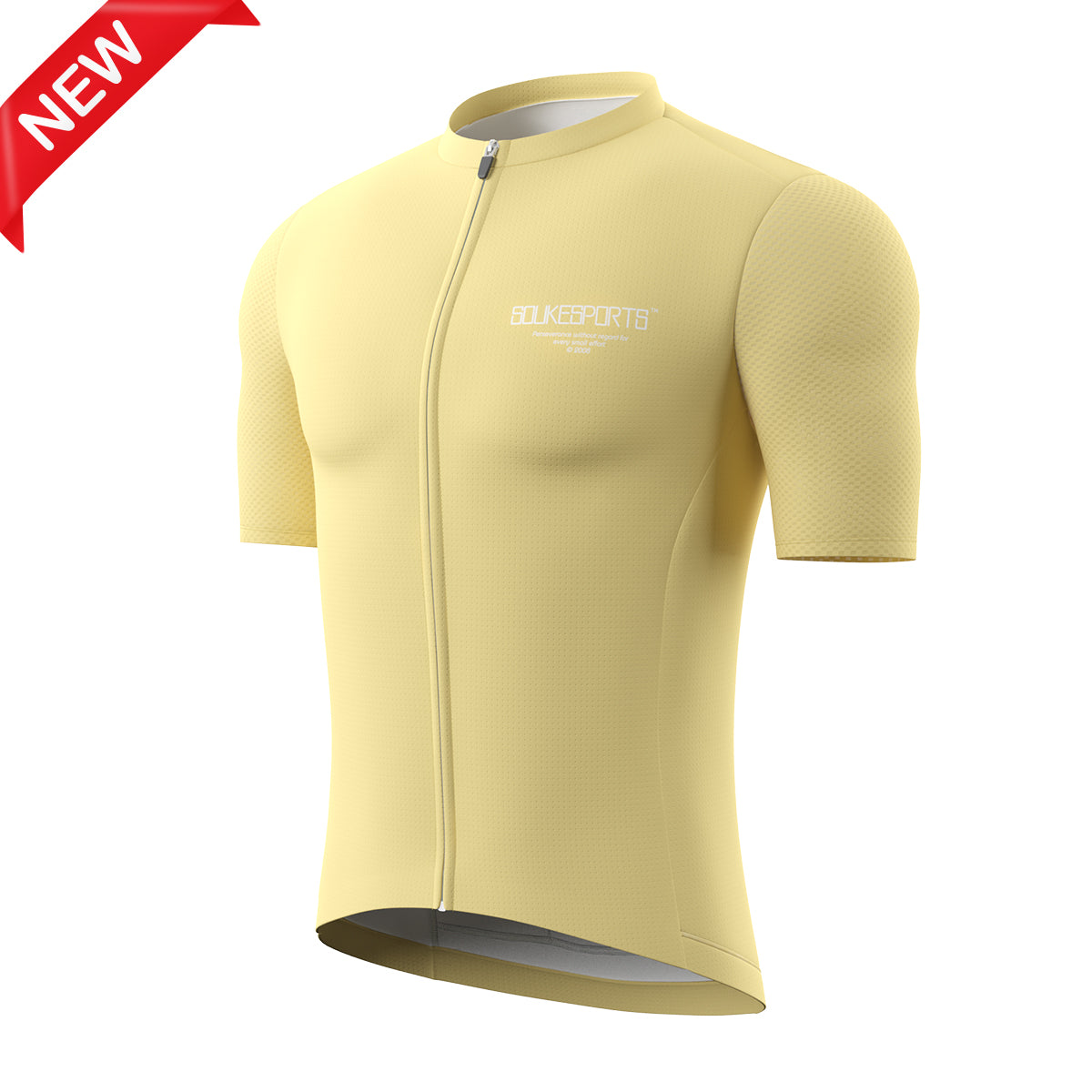 Souke Sports Minimalism Pure Color Unisex Cycling Jersey CS1168---buttermilk