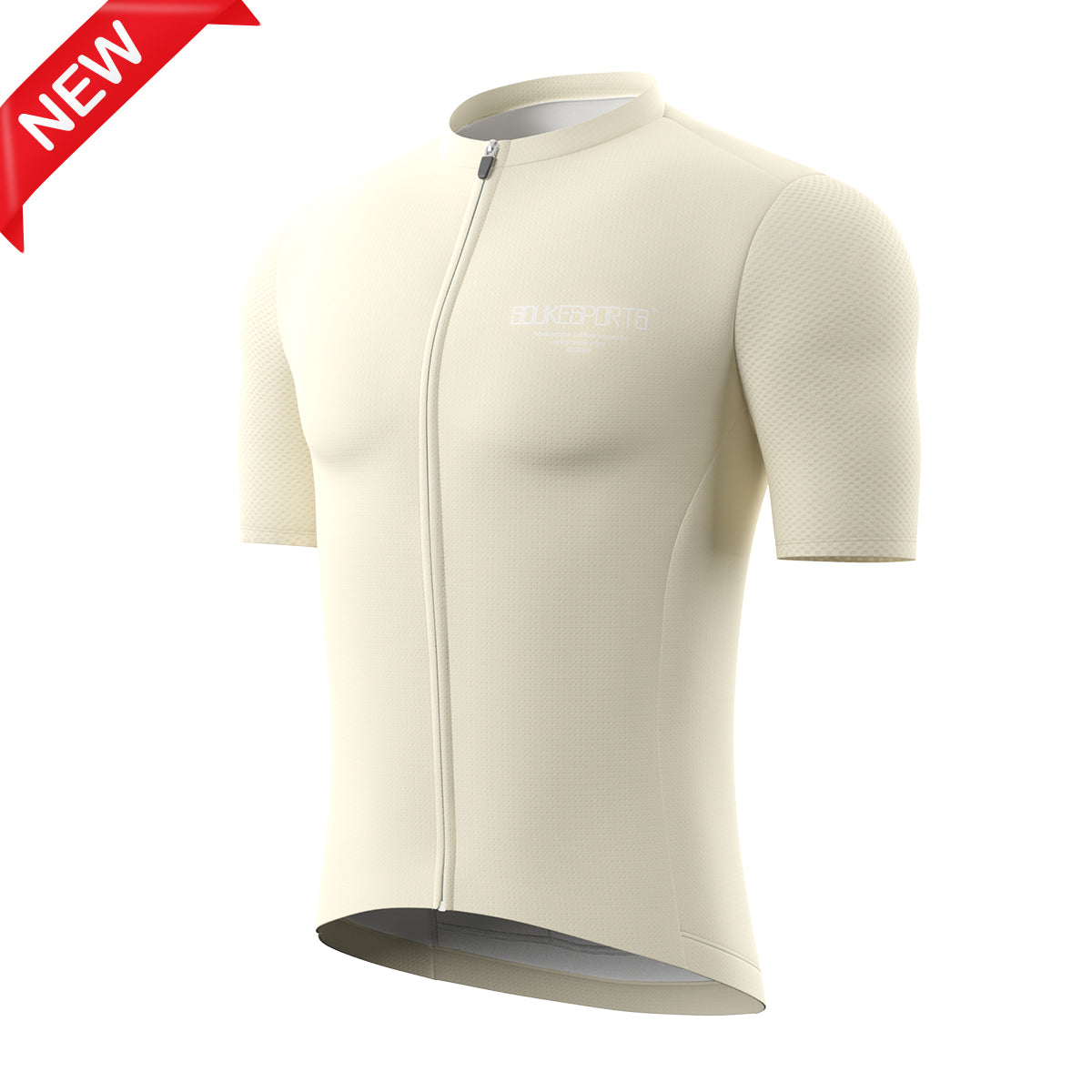 Souke Sports Minimalism Pure Color Unisex Cycling Jersey CS1168---oldlace