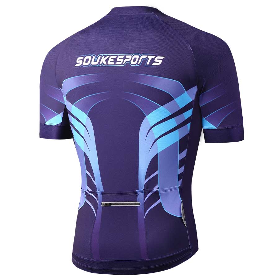 Souke™ Men's  Pro Team Solid Cycling Jersey With Zip Pocket-CS2116-Dark Blue (6618350321777)