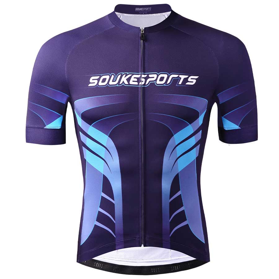 Souke™ Men's  Pro Team Solid Cycling Jersey With Zip Pocket-CS2116-Dark Blue (6618350321777)