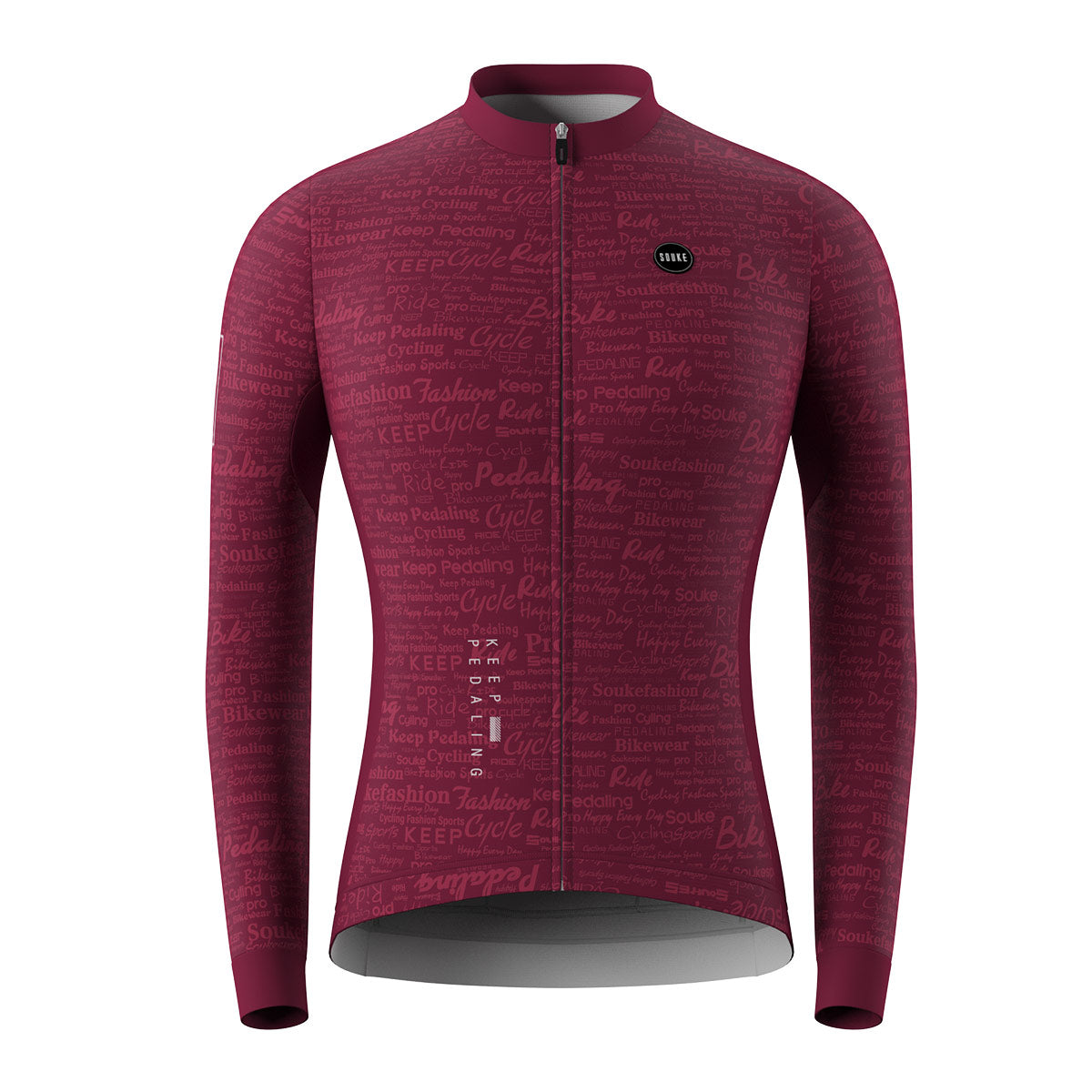 cycling long sleeve jersey, Graphene jersey,jersey for winter,Bordeaux long jersey,jersey for winter and autumn, cold weather jersey (6805603352689)