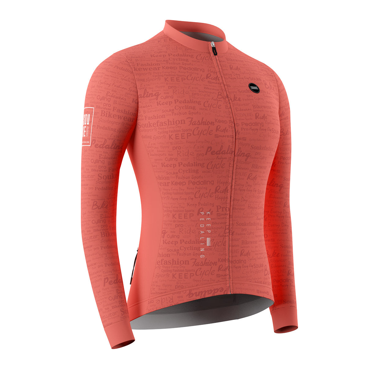 cycling long sleeve jersey, Graphene jersey,jersey for winter,Pink Grapefruit long jersey,jersey for winter and autumn, cold weather jersey (6805616197745)