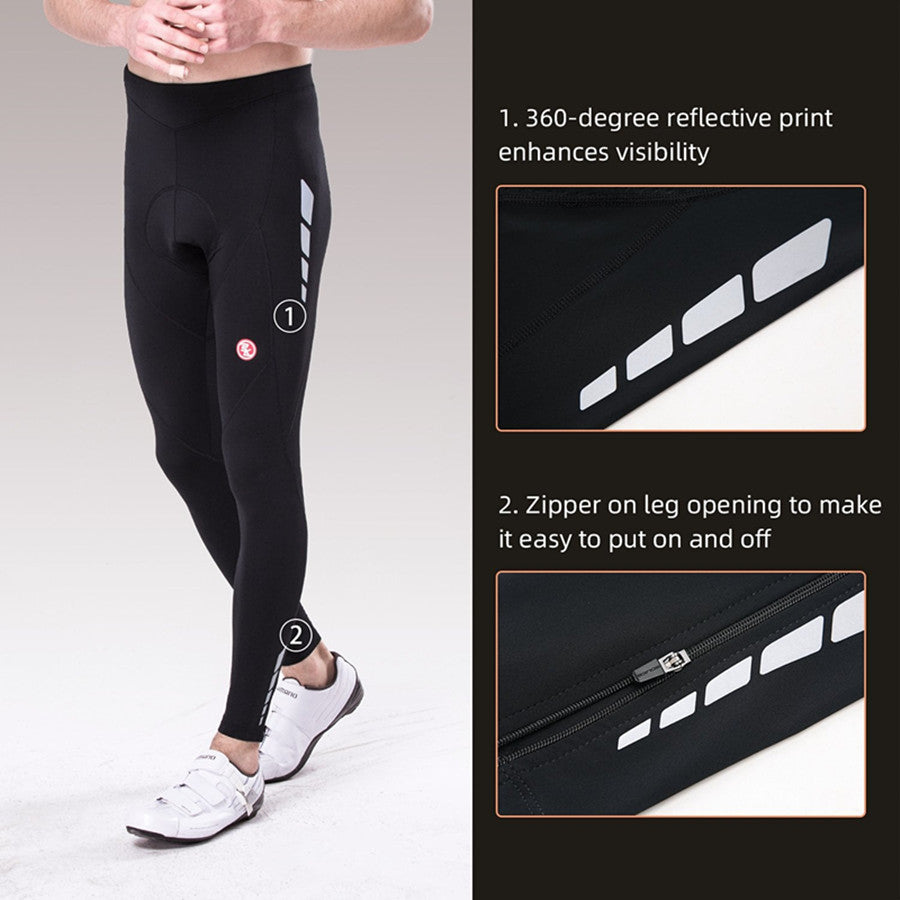  Mens Cycling Pants 4D Padded Bike Bicycle Biking Tights Long  MTB Leggings Black