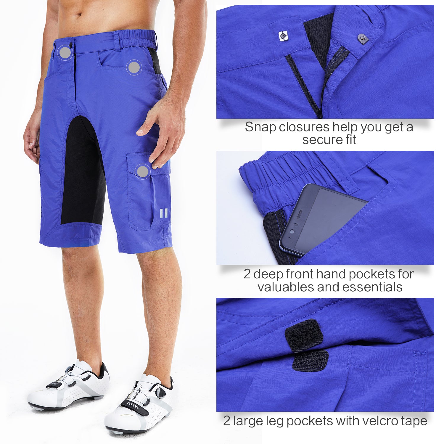 Souke Sports Men’s Mountain Bike Shorts Baggy MTB Shorts Loose Fit Cycling Bicycle Biking Shorts with Pockets - PS3155 - Purple-Souke Sports (6603606720625)