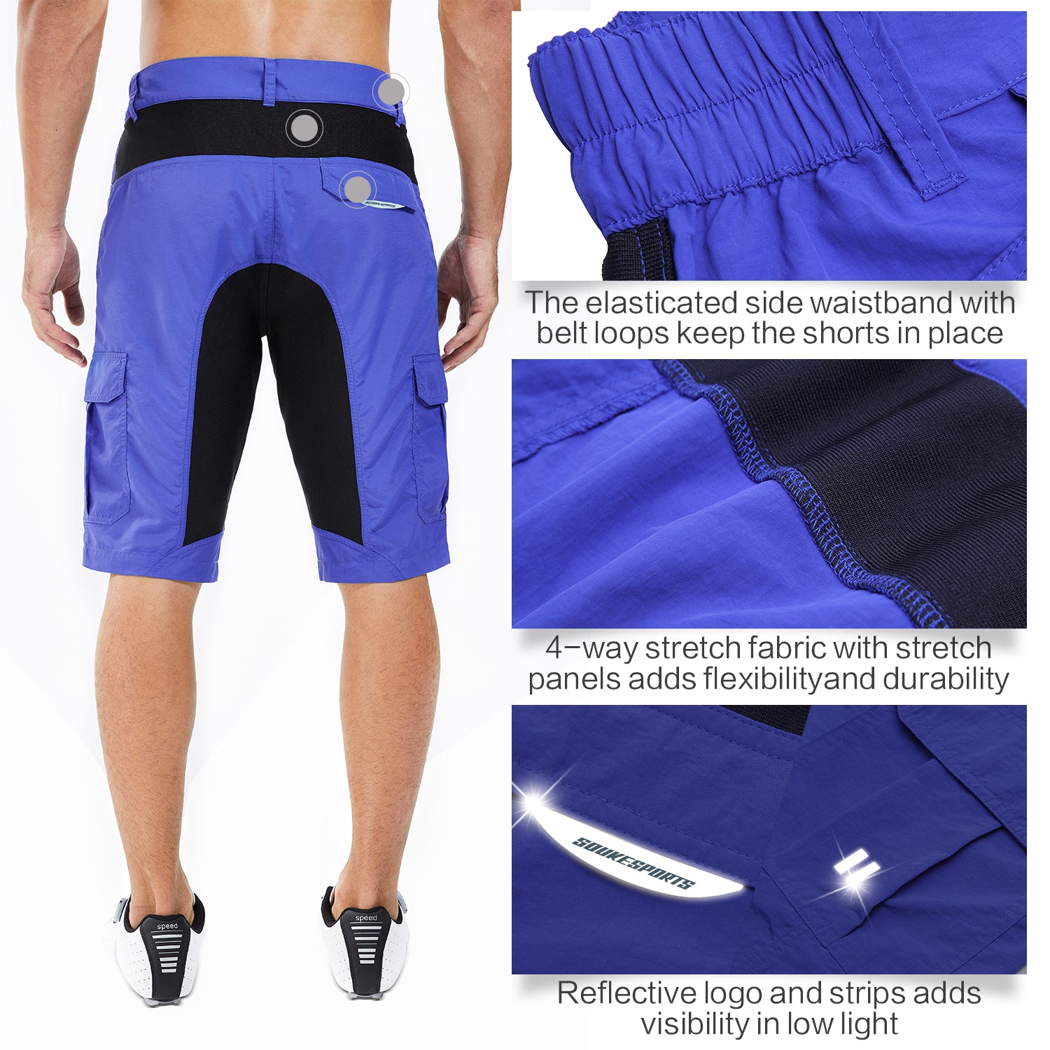 Souke Sports Men’s Mountain Bike Shorts Baggy MTB Shorts Loose Fit Cycling Bicycle Biking Shorts with Pockets - PS3155 - Purple-Souke Sports (6603606720625)