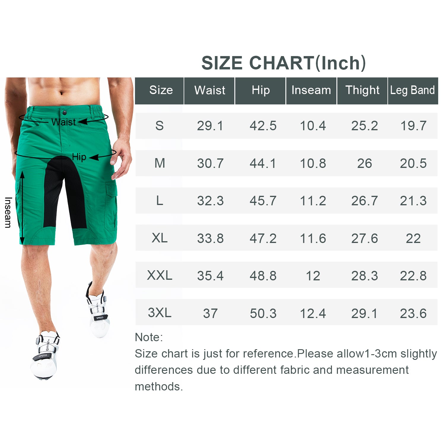 Souke Sports Men’s Mountain Bike Shorts Baggy MTB Shorts Loose Fit Cycling Bicycle Biking Shorts with Pockets - PS3155 - Green-Souke Sports (6603607834737)