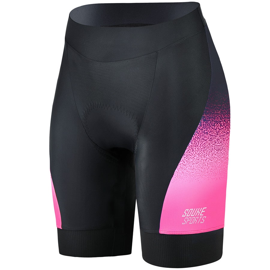 Souke Sports, souke, souke sports ps0720, women's cycling shorts with pockets,  women's cycling shorts, cycle gear, cycling clothing, bike clothing,  cycling shrots, cycling knickers, quick dry, cycling shorts padded, padded bike pants for women, cycling shorts for summer, black and pink cycling shorts, black and pink cycling knickers for women, 4d Padded, best affordable cycling knickers, (4590599569521)