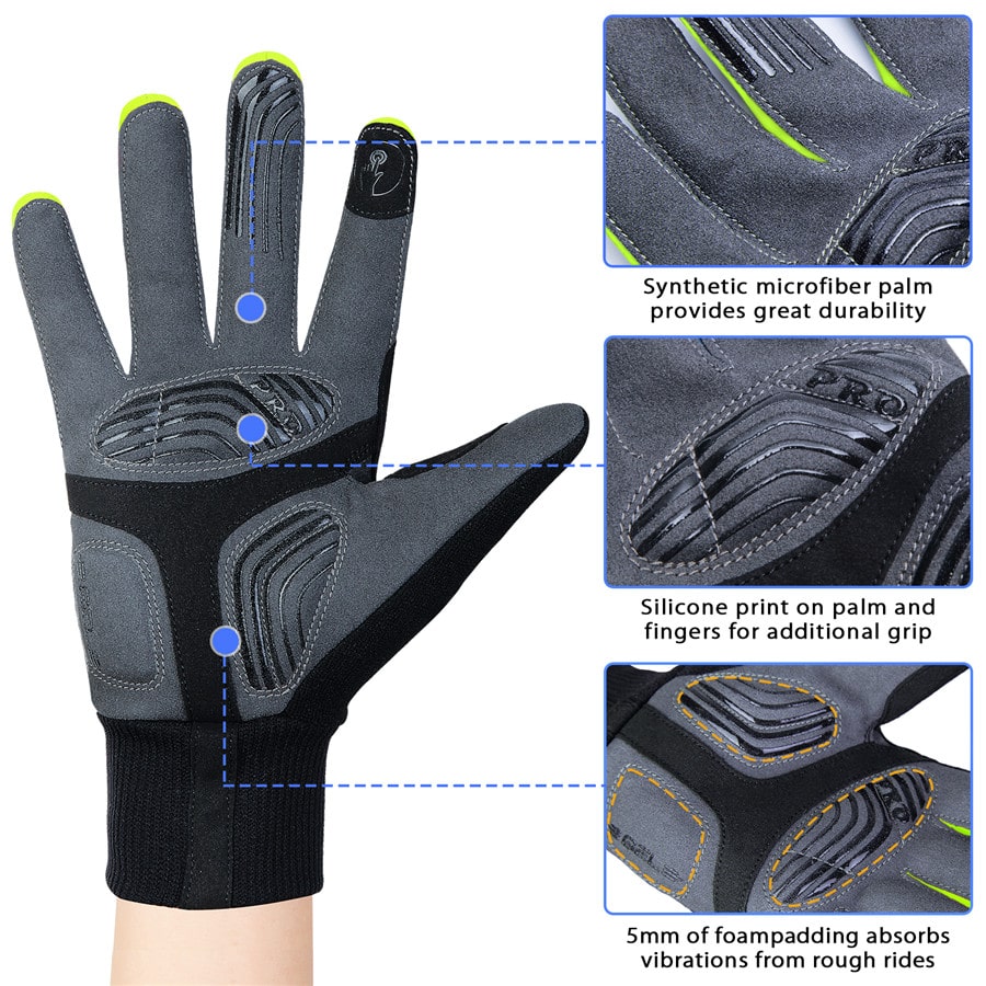 souke sports, souke ST1902, cycling accessories, riding accessories, cycling gloves, FULL finger cycling gloves, bicycle gloves for men and women, road bike cycling gloves, black and green cycling gloves, cycling gloves padded, padded cycling gloves for men and women, (4590597931121)
