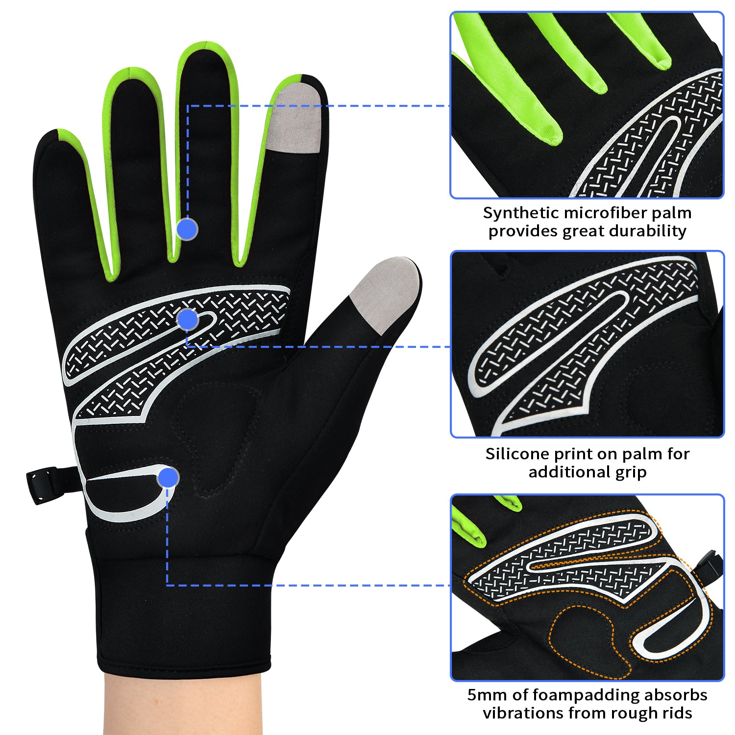 Souke Men's Women's Touch Screen Padded Water Resistant Windproof