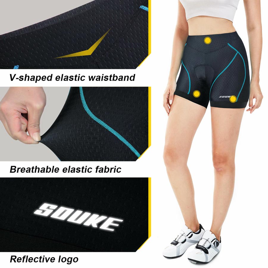 FEIXIANG Cycling Underwear for Women, 4D Padded Bike Bicycle