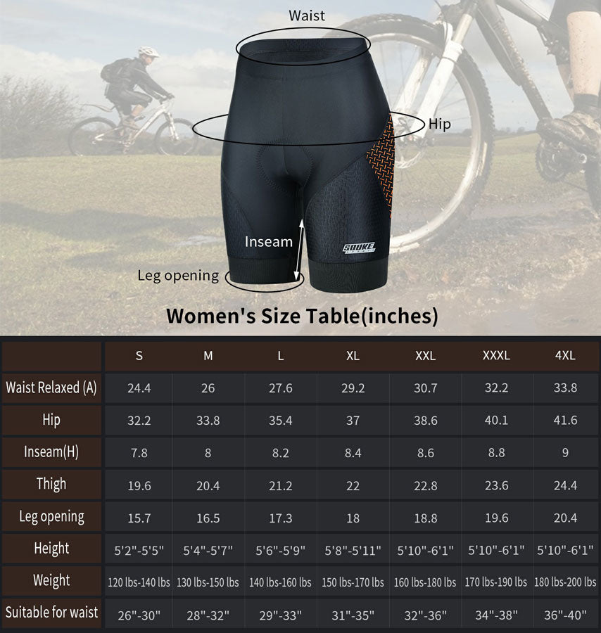 Souke Sports Women's Offset Printing camouflage Quick Dry Cycling shorts-PS0721-Orange (6544542728305)