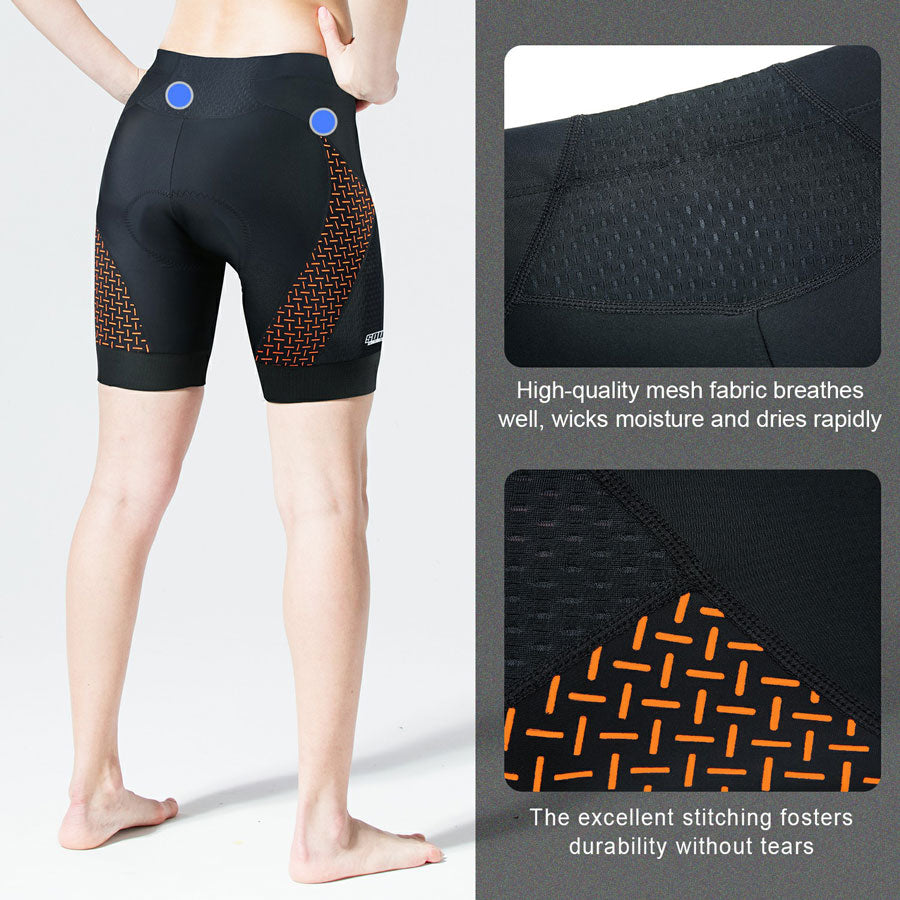 Souke Sports Women's Offset Printing camouflage Quick Dry Cycling shorts-PS0721-Orange (6544542728305)