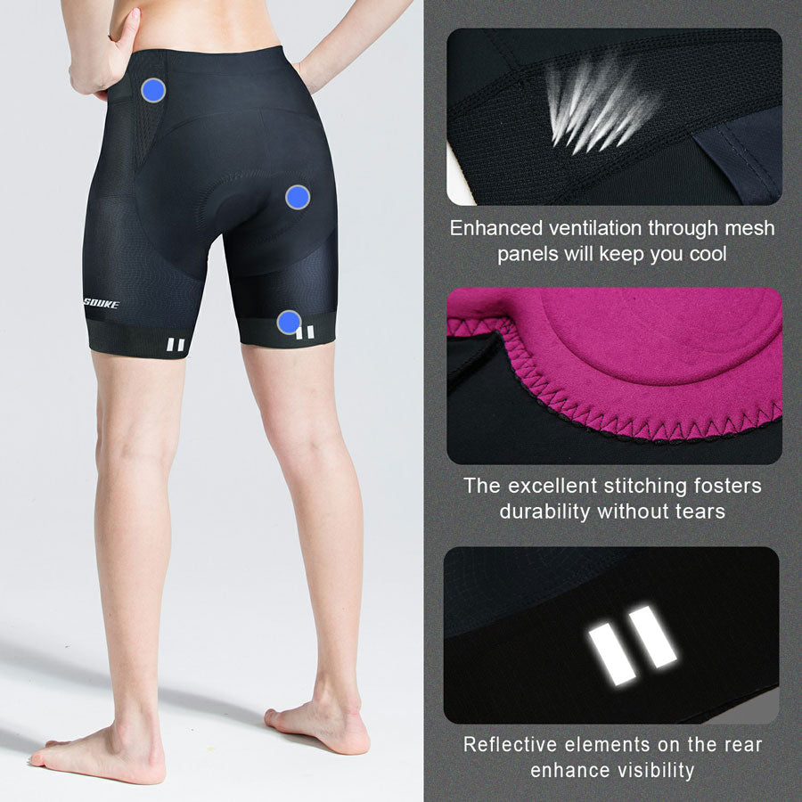 Souke Sports Women's Digital Printing camouflage Quick Dry Cycling shorts-PS0722-Black (6545171185777)