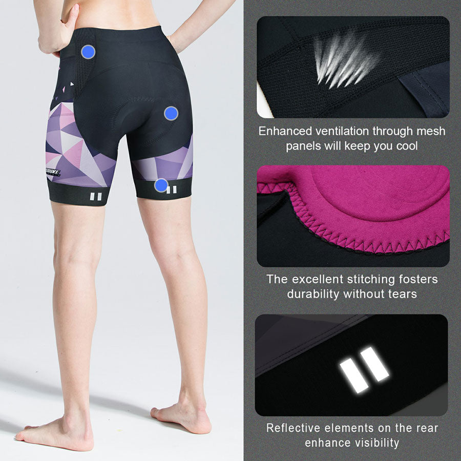 Souke Women's Cycling Shorts 4D Padded Quick Dry - PS0722-Purple-Souke Sports (6545175740529)