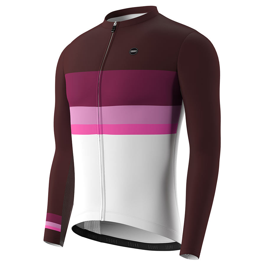 Souke, Souke Sports, CL1202, Men's Cycling Long Jersey, Men, Autumn or Winter, Quick Dry, Dark Red, Men's Tops. (6632563343473)