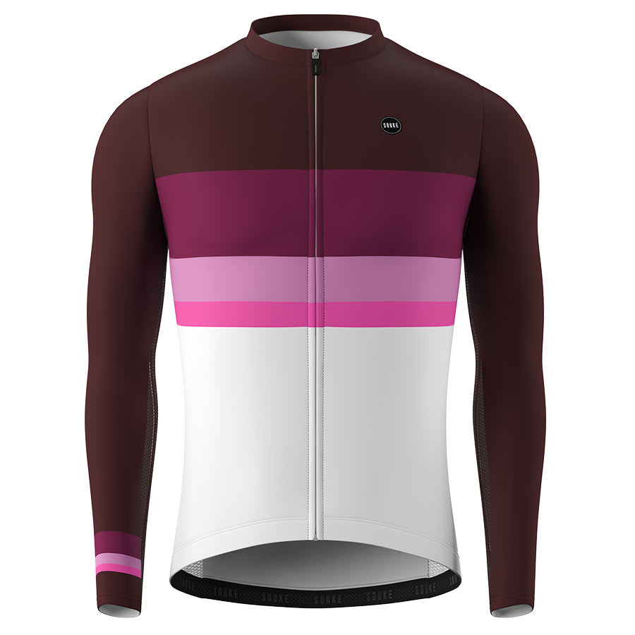 Souke, Souke Sports, CL1202, Men's Cycling Long Jersey, Men, Autumn or Winter, Quick Dry, Dark Red, Men's Tops. (6632563343473)