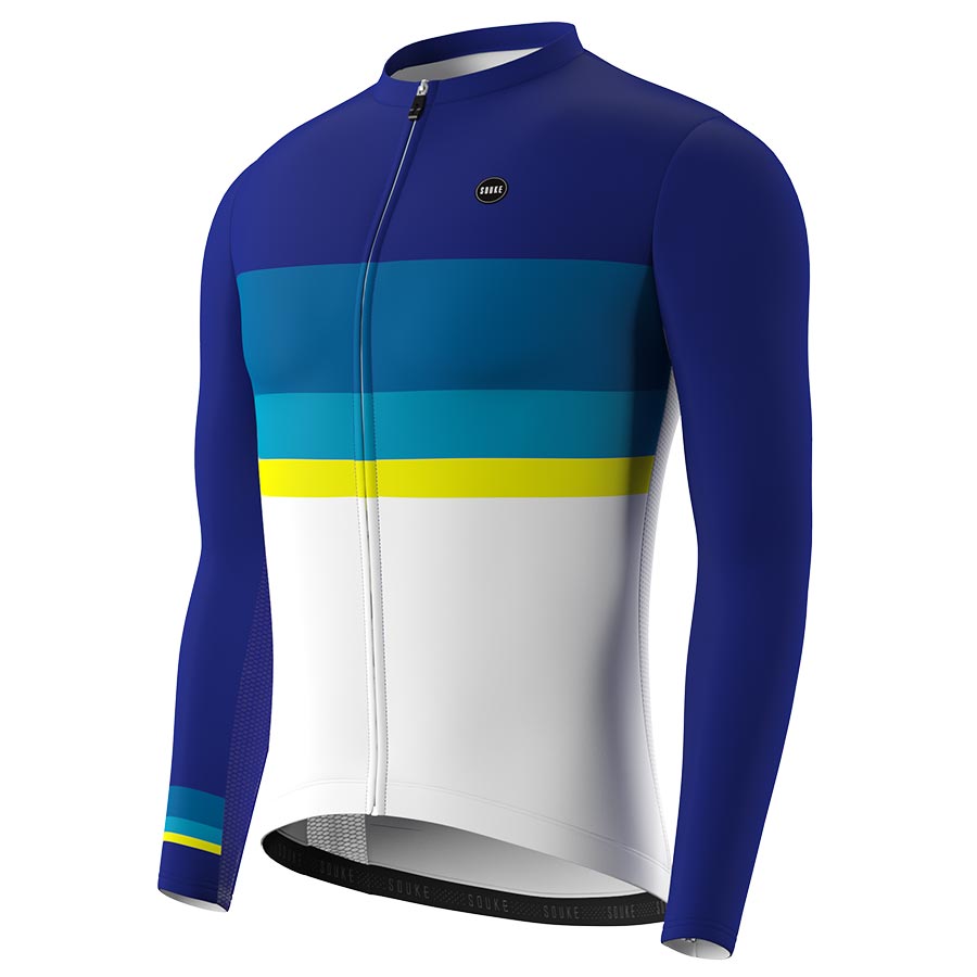 Souke, Souke Sports, CL1202, Men's Cycling Long Jersey, Men, Autumn or Winter, Quick Dry, Blue, Men's Tops. (6632571437169)