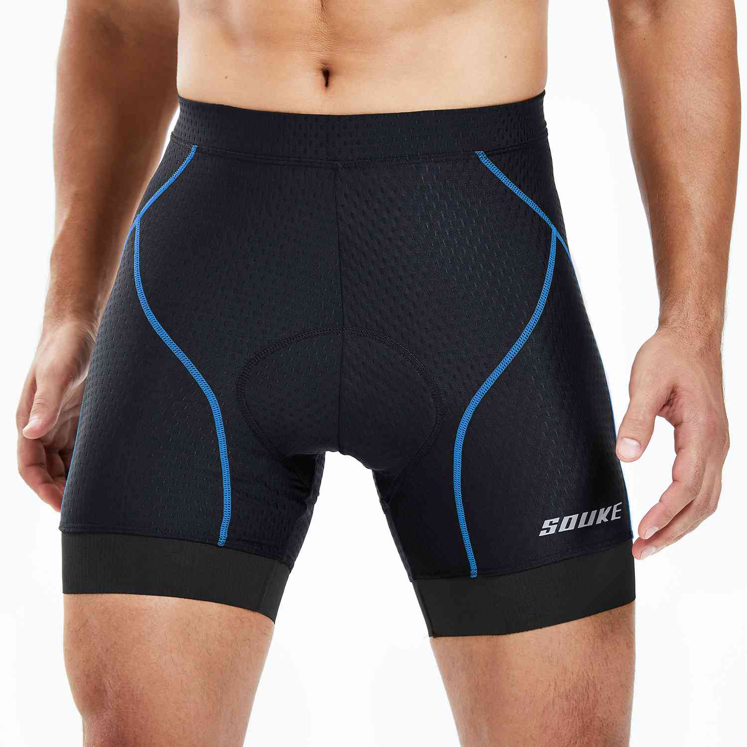 Souke Men's 4D Padded Quick Dry Cycling Underwear-PS6021-Light Blue