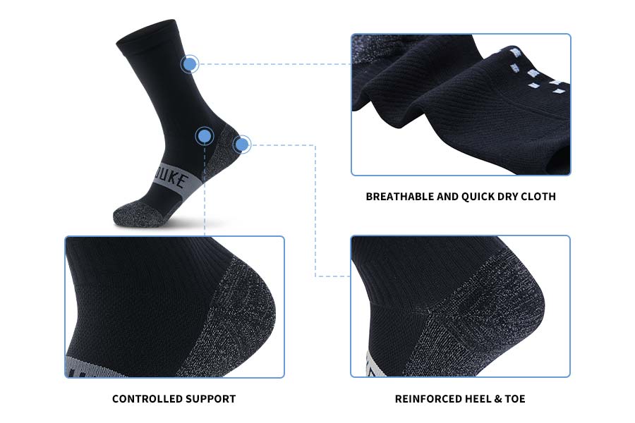 Souke Sports Men's Women's Cycling Socks Heat Absorption - MS02 - Black (6654039621745)