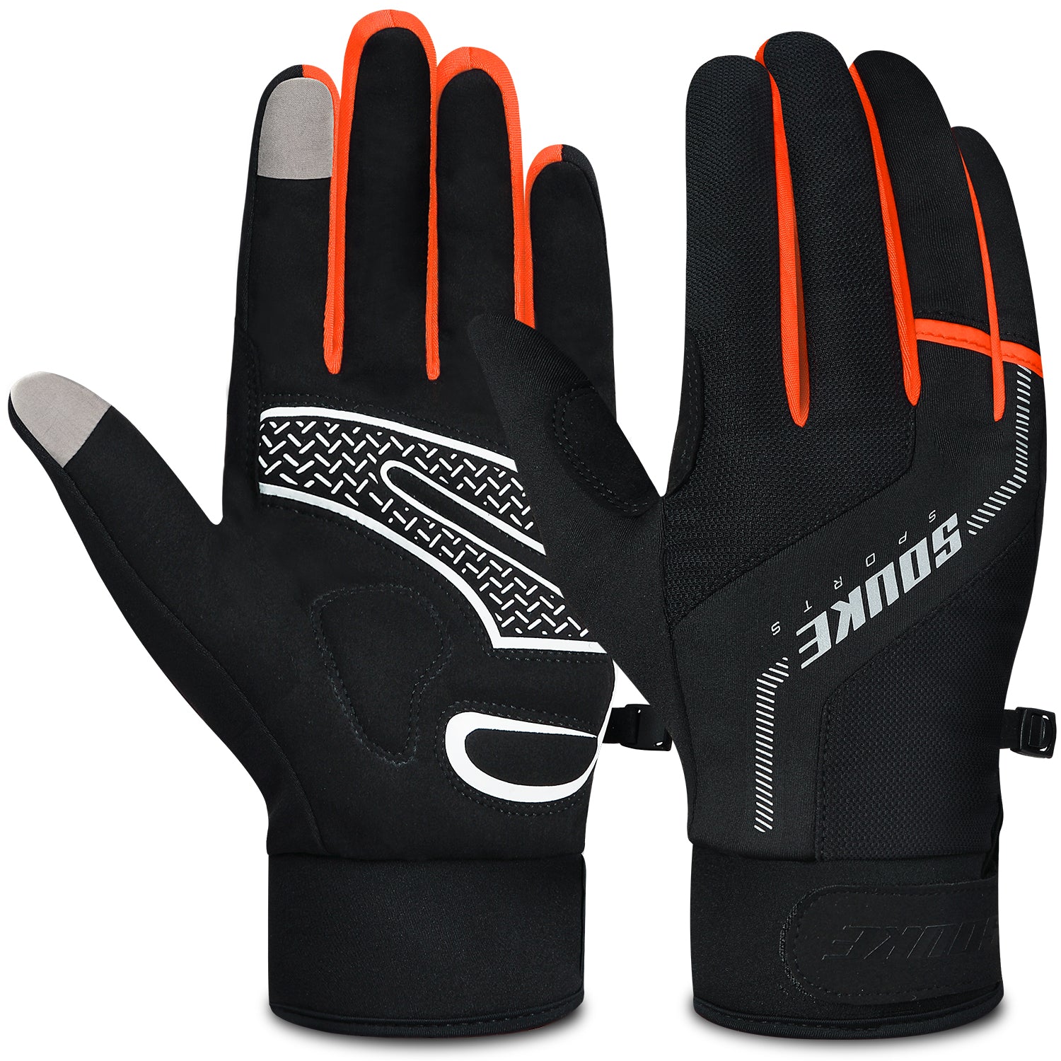 souke sports, souke ST1903, cycling accessories, riding accessories, cycling gloves, FULL finger cycling gloves, bicycle gloves for men and women, road bike cycling gloves, orange, green, black and red white cycling gloves, cycling gloves padded, padded cycling gloves for men and women (6633640198257)