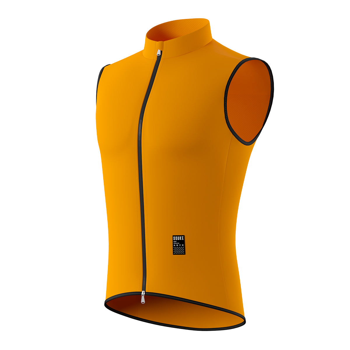 Souke Sports, lightweight vest, fuctional gilet, classic cycling vest, packable cycling vest, Orange gilet ,GV2204 windproof vest (6793695199345)