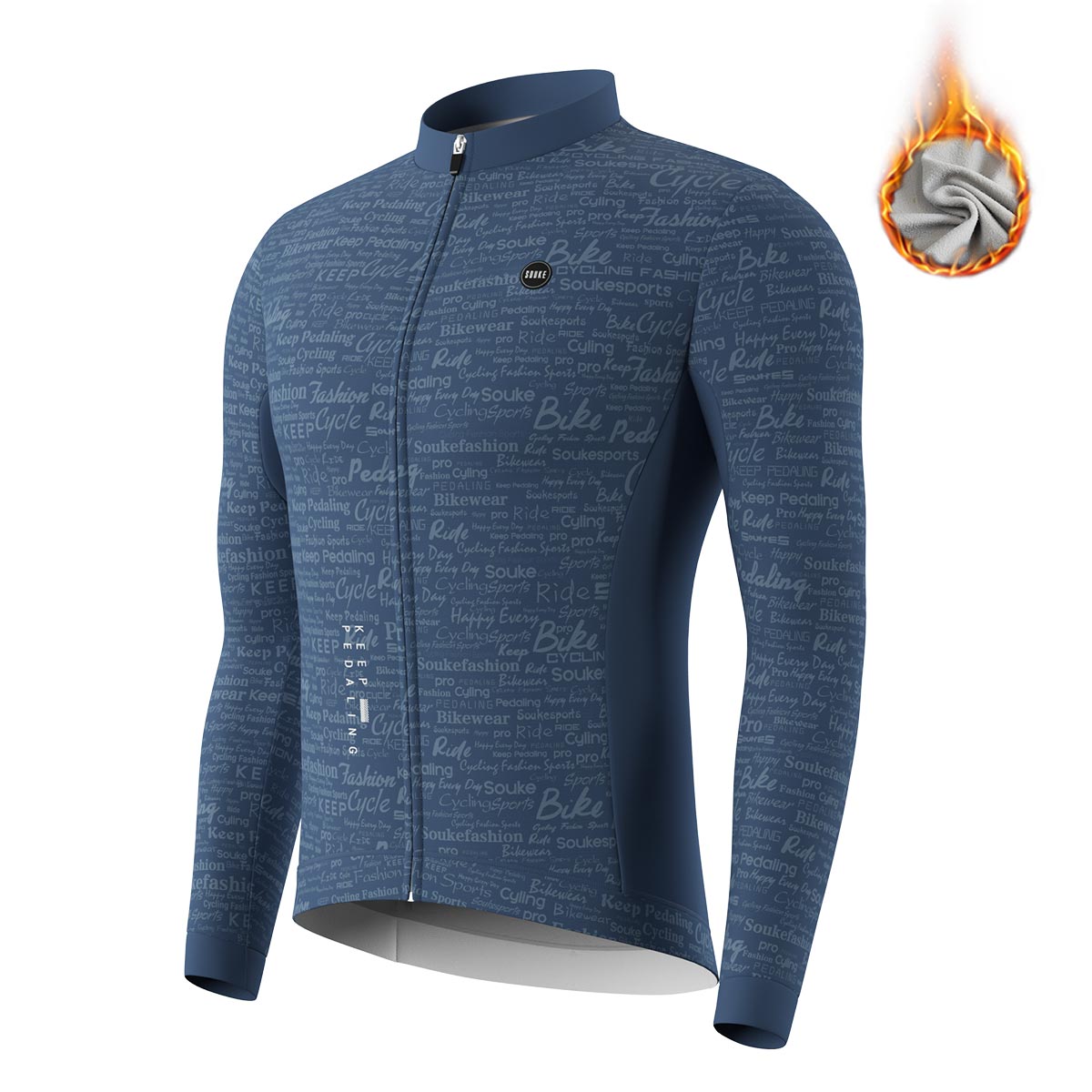 cycling long sleeve jersey, Graphene jersey,jersey for winter,blue long jersey,jersey for winter and autumn, cold weather jersey (6793683566705)