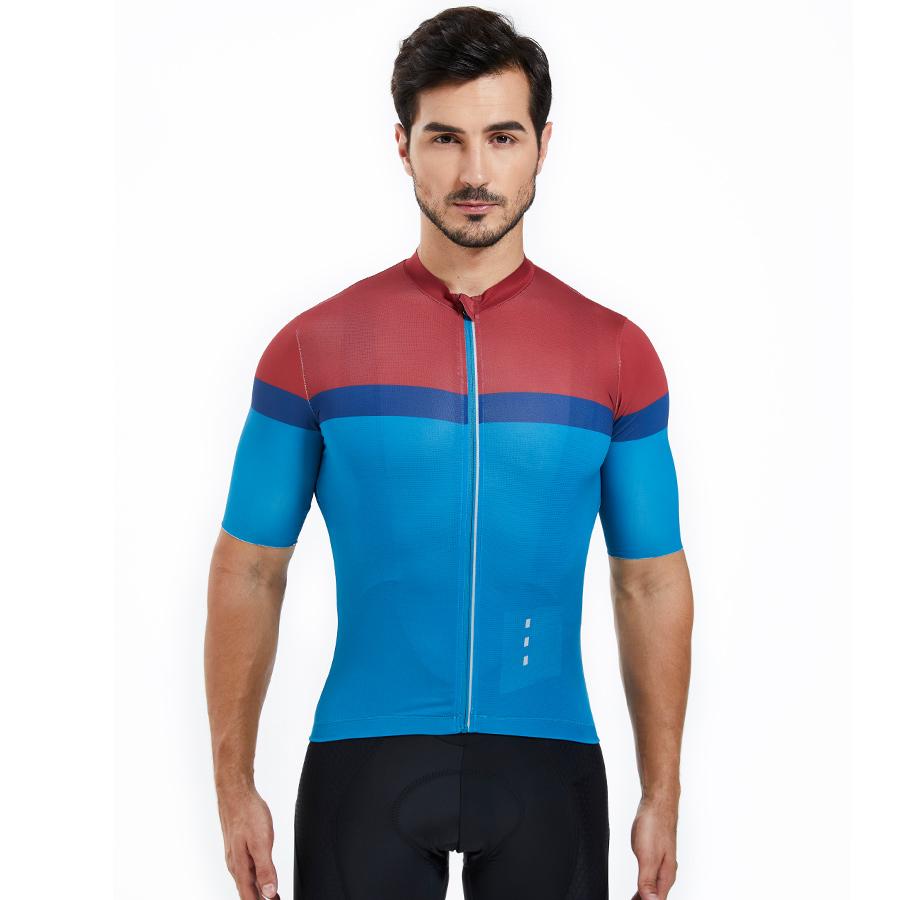 SOUKE Contrast Color Cycling Jersey Men CS1106 - Red & Blue-Souke Sports (6563706470513)